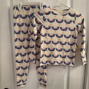 Pink Chicken Hanukkah Menorah Printed Organic Cotton Blend Pajama Set NEW W TAG